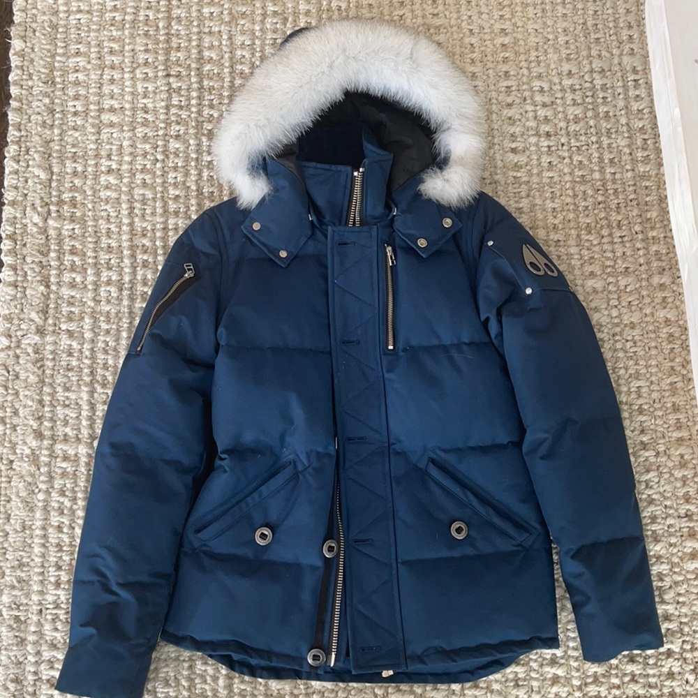 Navy Blue Moose Knuckles Coat